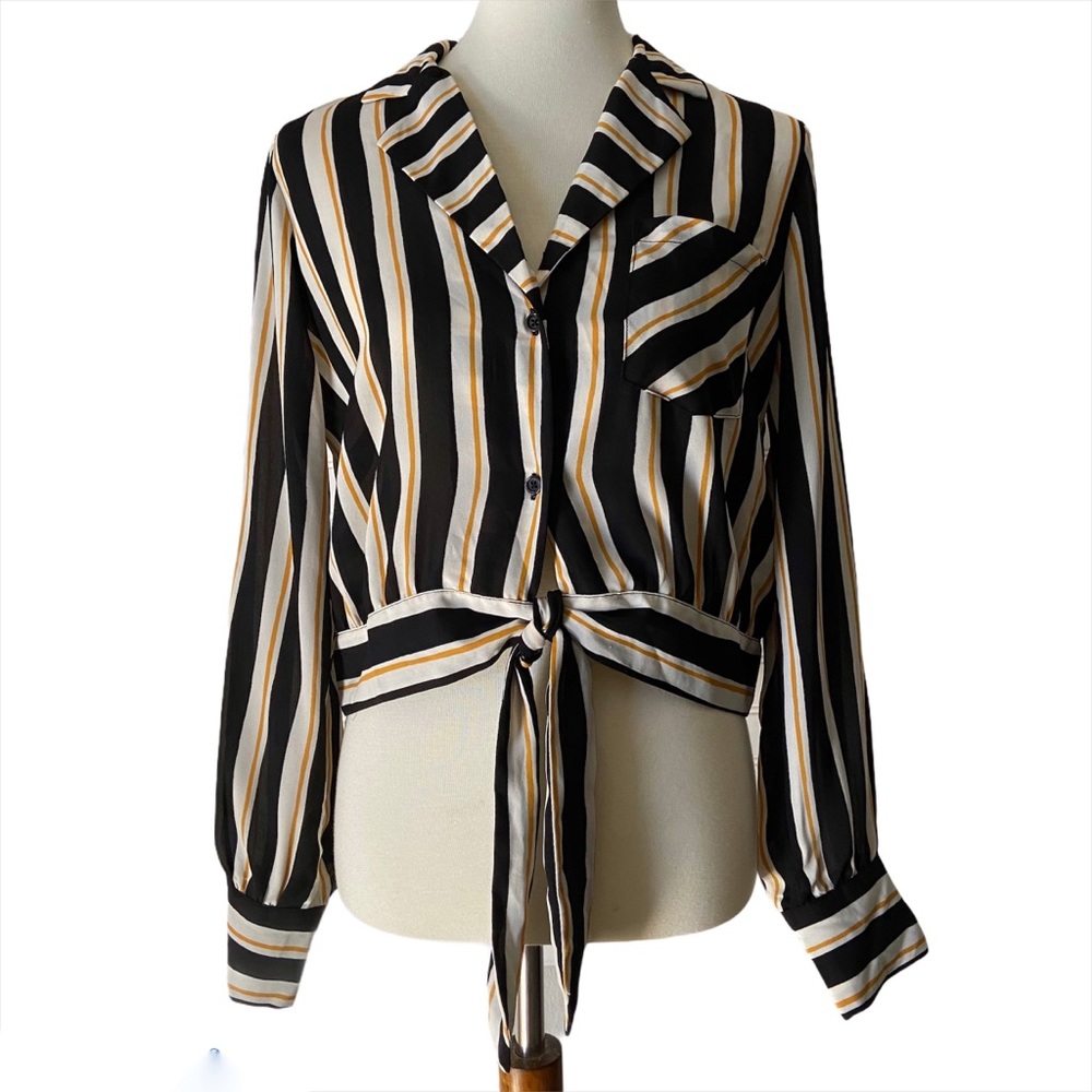 Who What Wear Striped Button Up